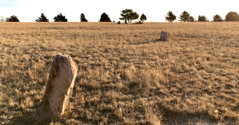 Weathered Sandstone Grave Marker