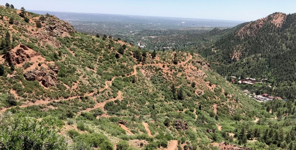 This view is from the NRT, looking down at the junction with the UPT. Cog station is seen on the right.